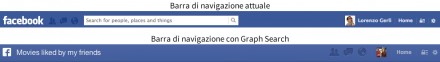 New Facebook Nav Bar / before and after Graph Search
