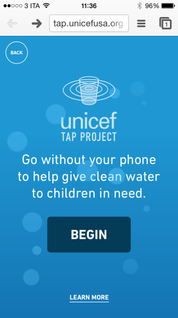 UNICEF Tap Project smartphone