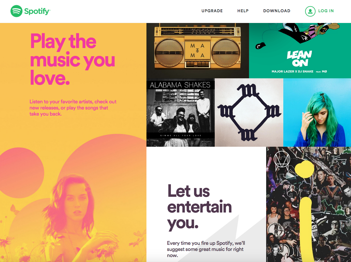 spotify nuovo sito web