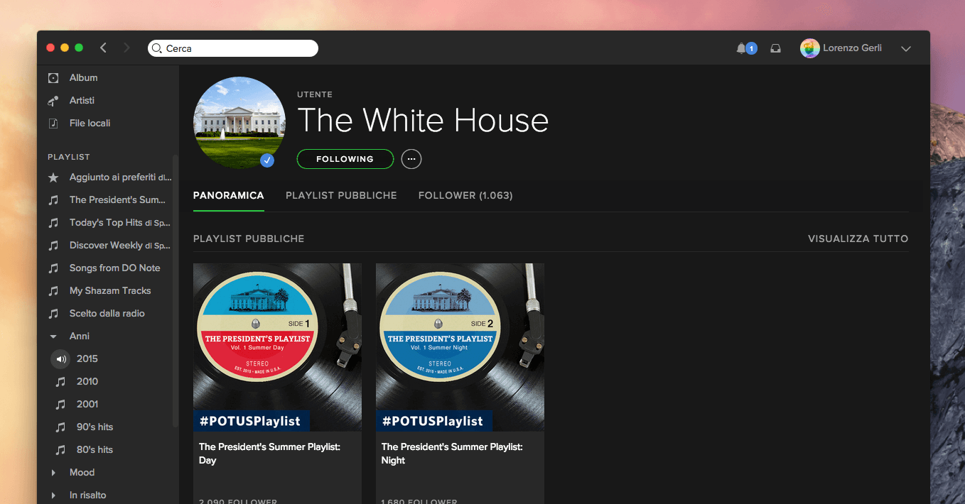 Che musica ascolta il Presidente Obama?