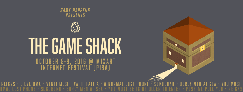 Questo w-end: The Game Shack @ mixart / Pisa Internet Festival