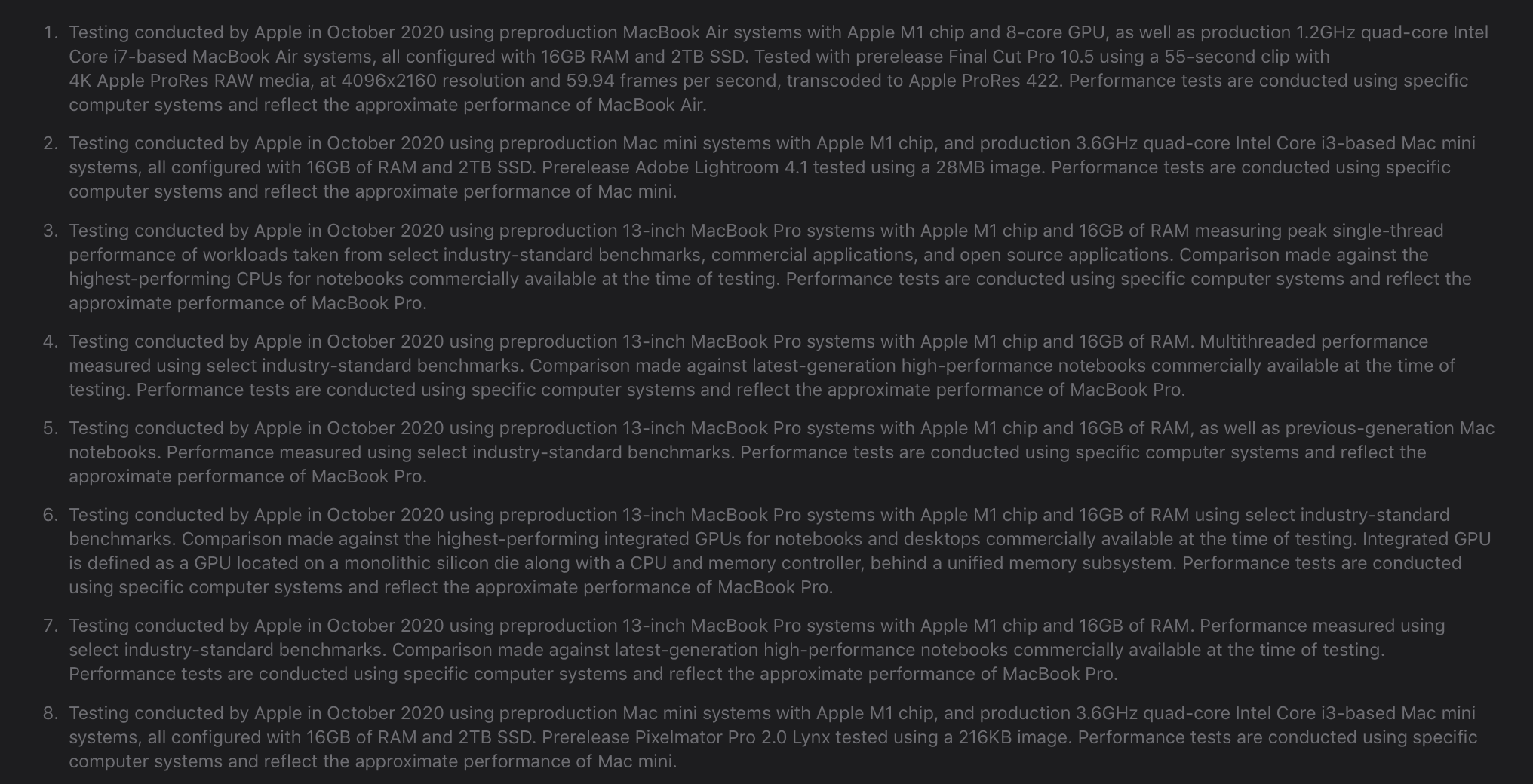 Apple M1: il bello delle note in piccolo